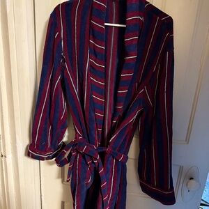 Vintage Striped men’s robe- Red and Blue